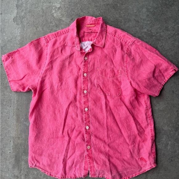 Tommy Bahama Pink Casual Button Down Shirt - Picture 1 of 4